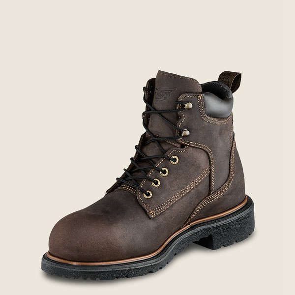 Red Wing Mens Dynaforce® - 6-inch Insulated Waterproof Toe - Safety Boots Dark Brown - 2875LDRQJ